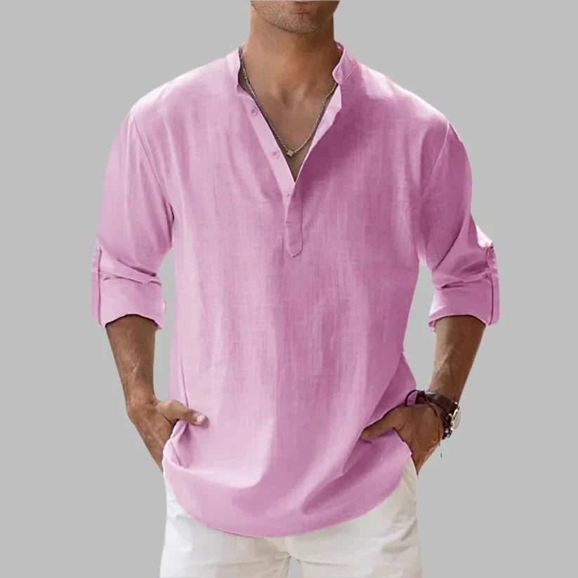 Shirt Linen Rollable Sleeves Relaxed Fit