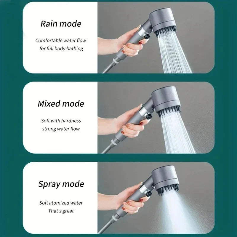 Shower Head 4-Mode Adjustable Built-In Filter