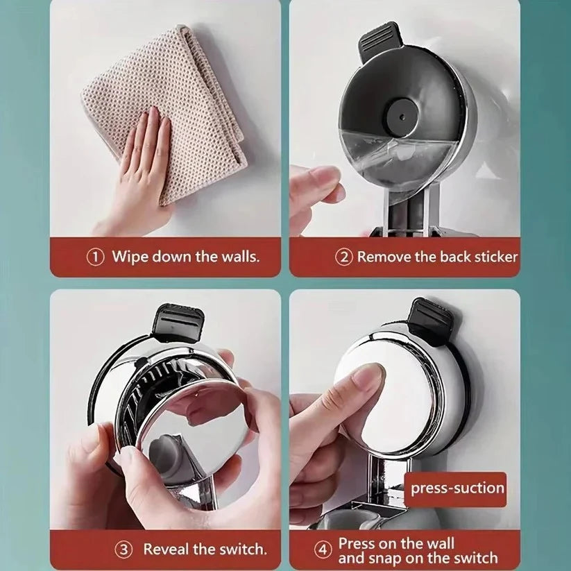 Shower Head Holder Adjustable 360 Degree Suction Lock