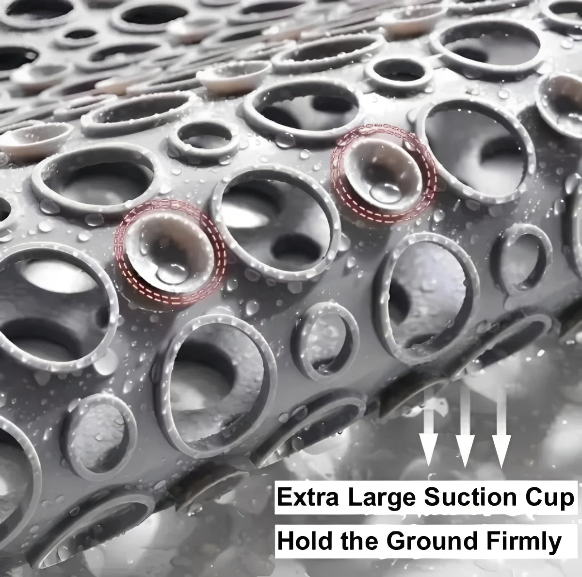 Shower Mat Suction Cup Grid & Drainage Holes
