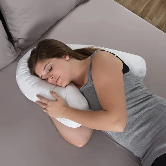 Side Sleeper Pillow Plush Polyester Ergonomic Ear Recess