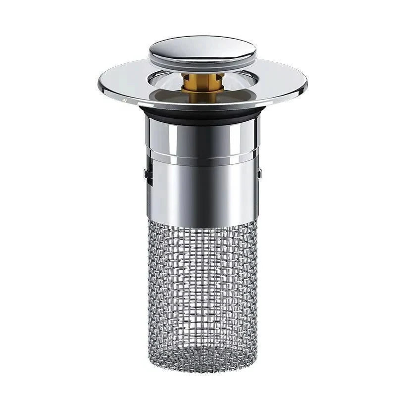 Sink Stopper Press-To-Seal Built-In Strainer