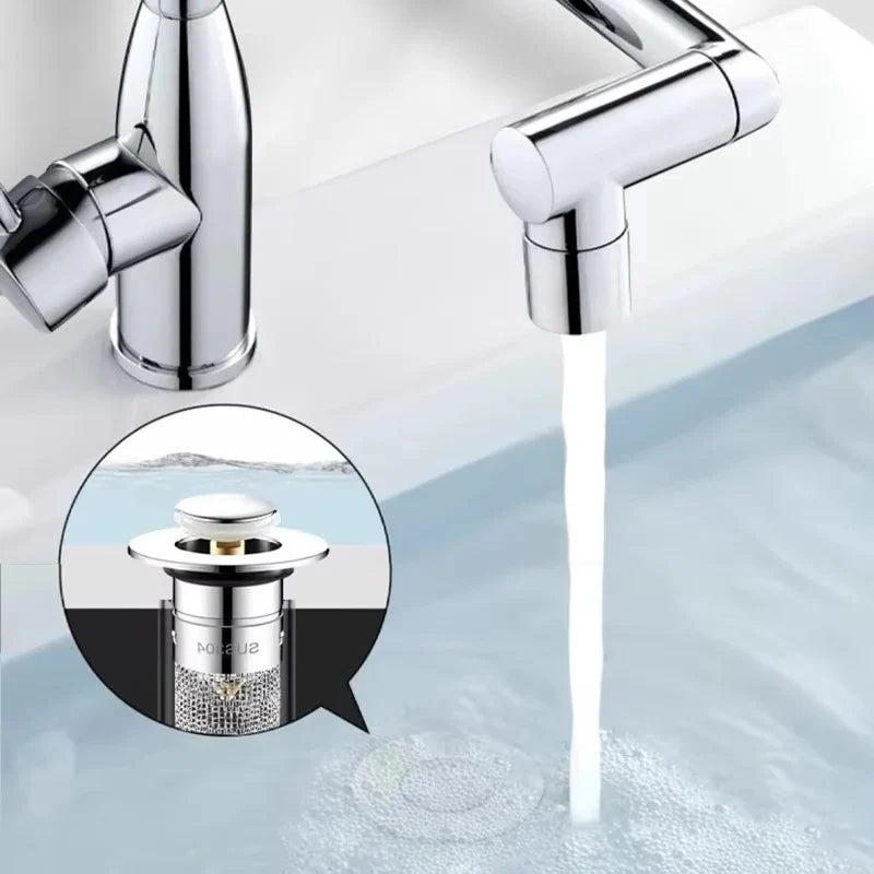 Sink Stopper Press-To-Seal Built-In Strainer