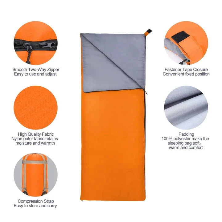 Sleeping Bag Lightweight Water-Resistant Nylon Convertible