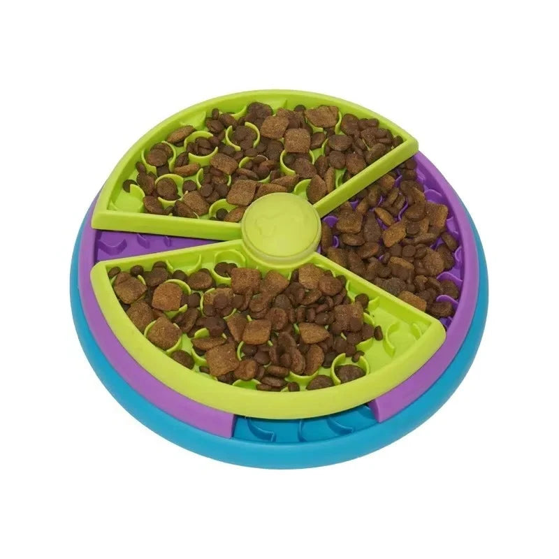 Slow Feeder Bowl Puzzle-Style Compartments Textured Non-Slip Base