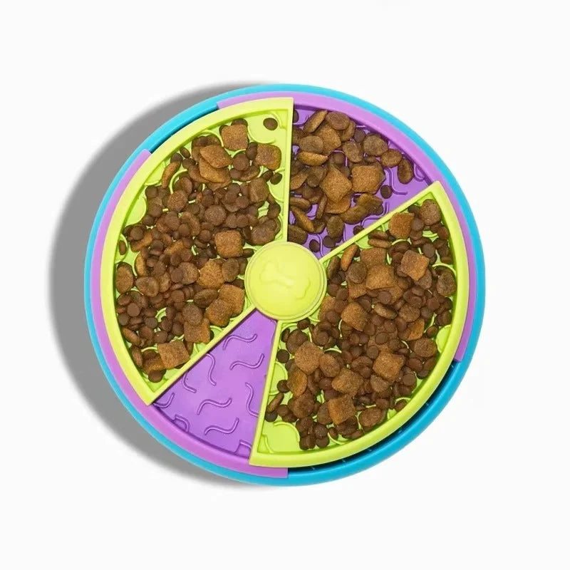 Slow Feeder Bowl Puzzle-Style Compartments Textured Non-Slip Base