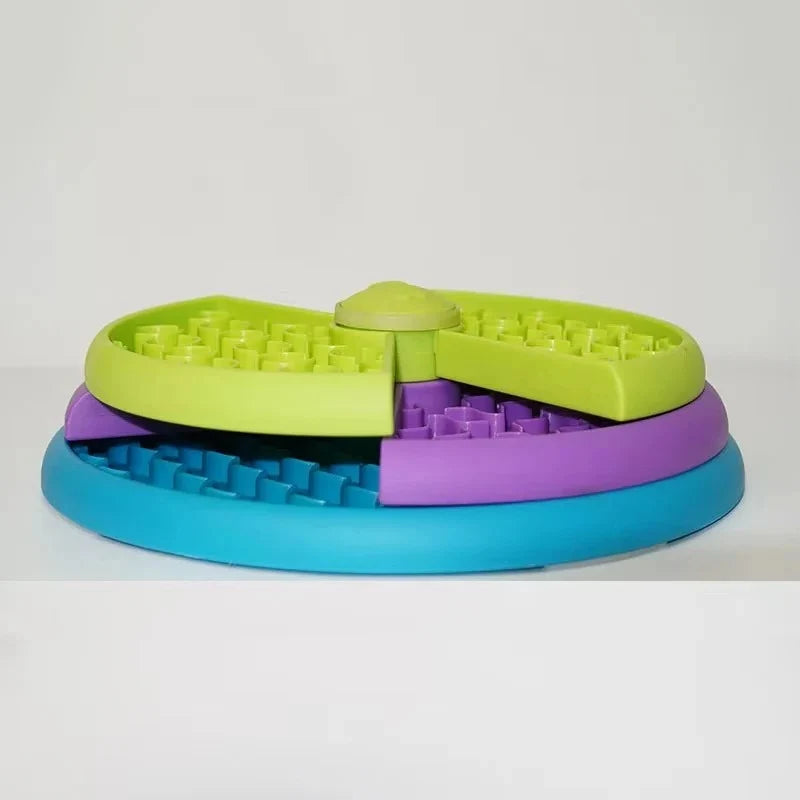 Slow Feeder Bowl Puzzle-Style Compartments Textured Non-Slip Base