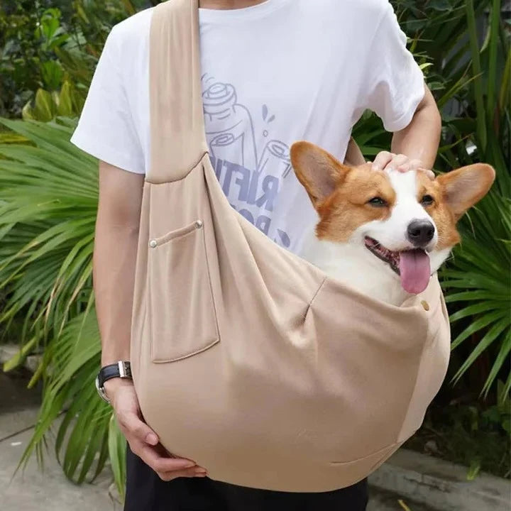 Small Dog Sling Carrier Machine-Washable Cotton Holds 16.5 lb
