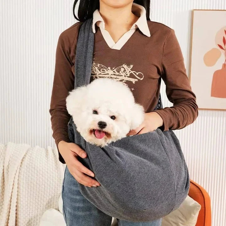 Small Dog Sling Carrier Machine-Washable Cotton Holds 16.5 lb