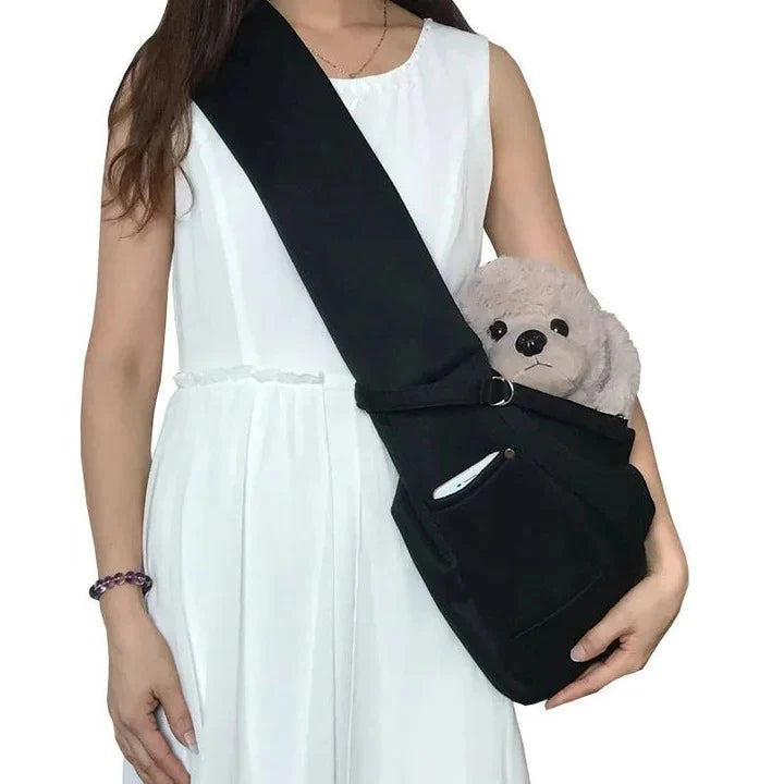 Small Dog Sling Carrier Machine-Washable Cotton Holds 16.5 lb