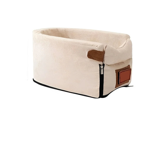 Small Pet Car Seat Armrest-Mount Padded Zippered Top