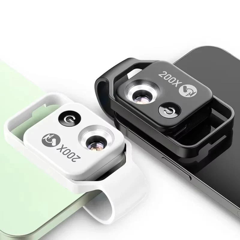 Smartphone Microscope Lens 200X Optical Glass Universal Clip-On