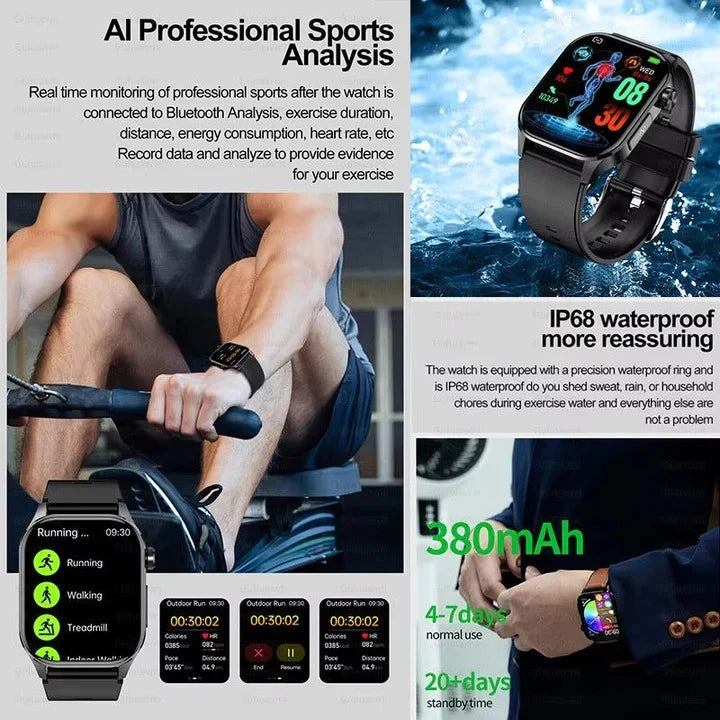 Smartwatch 2.04-Inch AMOLED Bluetooth Calling Activity Tracking