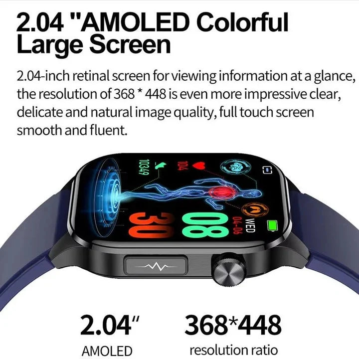 Smartwatch 2.04-Inch AMOLED Bluetooth Calling Activity Tracking