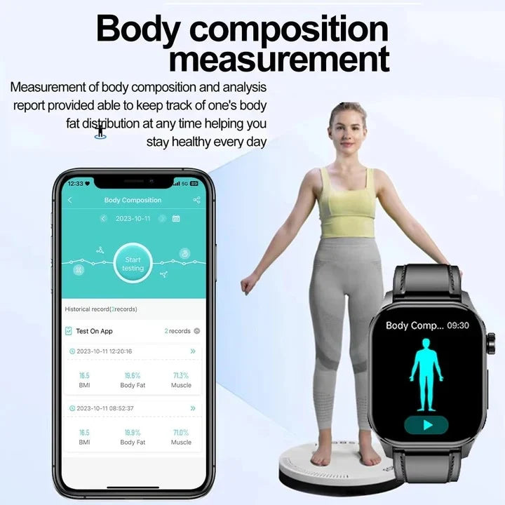 Smartwatch 2.04-Inch AMOLED Bluetooth Calling Activity Tracking