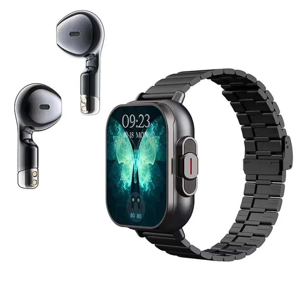 Smartwatch Built-In Earbuds & Charging 2-Inch Display