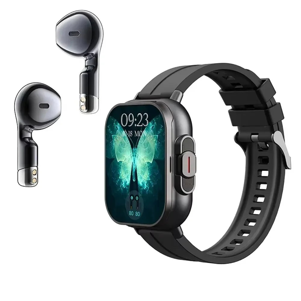 Smartwatch Built-In Earbuds & Charging 2-Inch Display