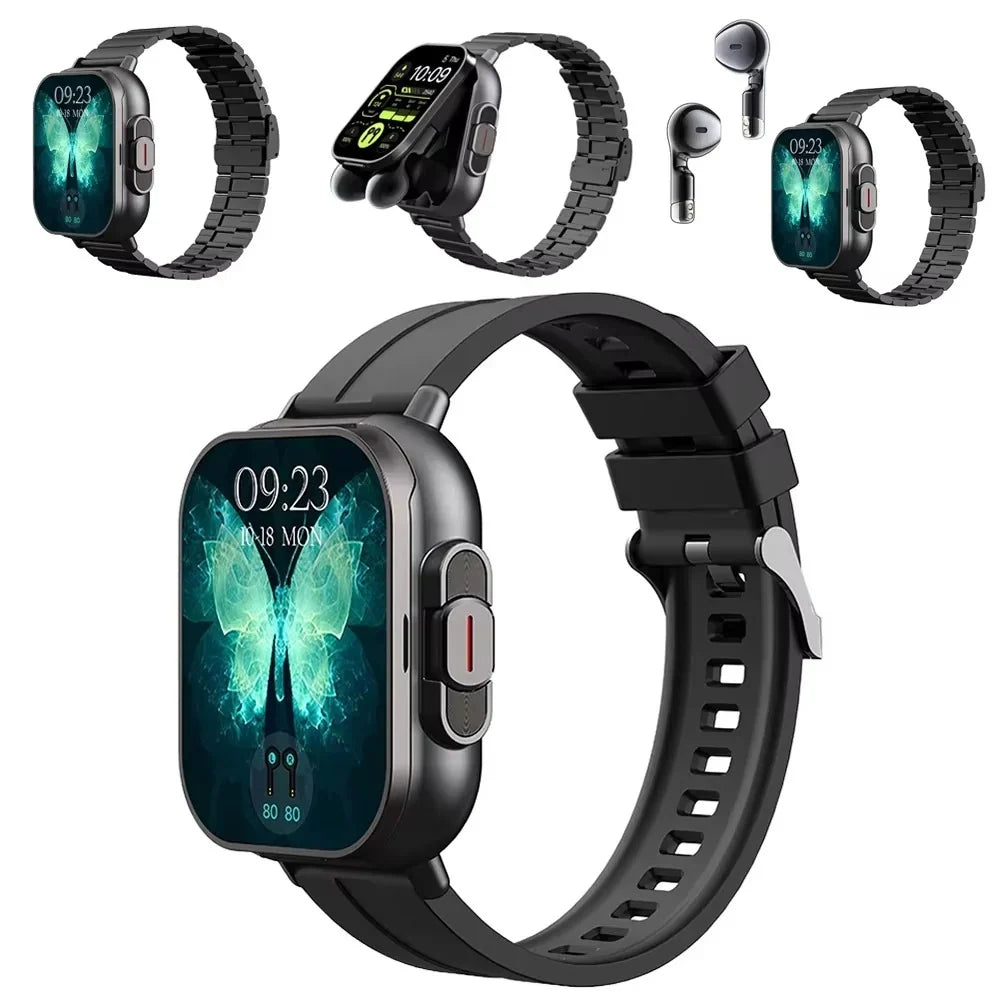 Smartwatch Built-In Earbuds & Charging 2-Inch Display