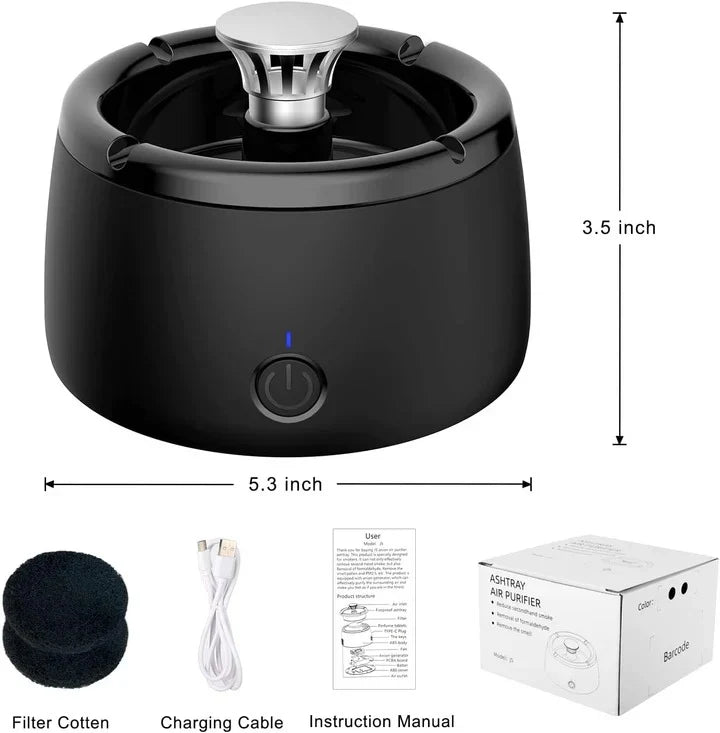 Smokeless Ashtray USB Rechargeable Activated Carbon Filter