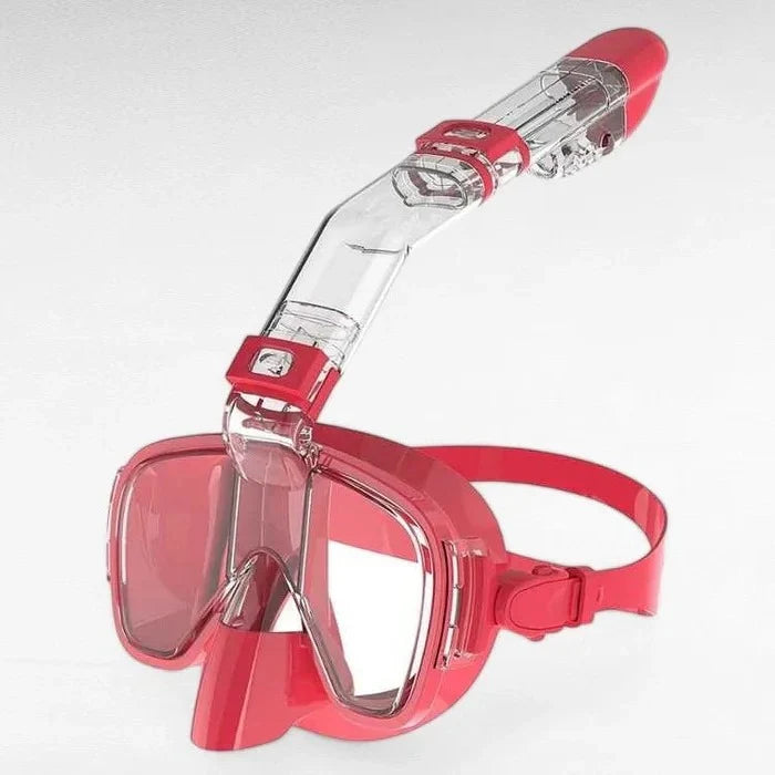 Snorkeling Mask Panoramic Lens Dry-Top Snorkel Adjustable Strap
