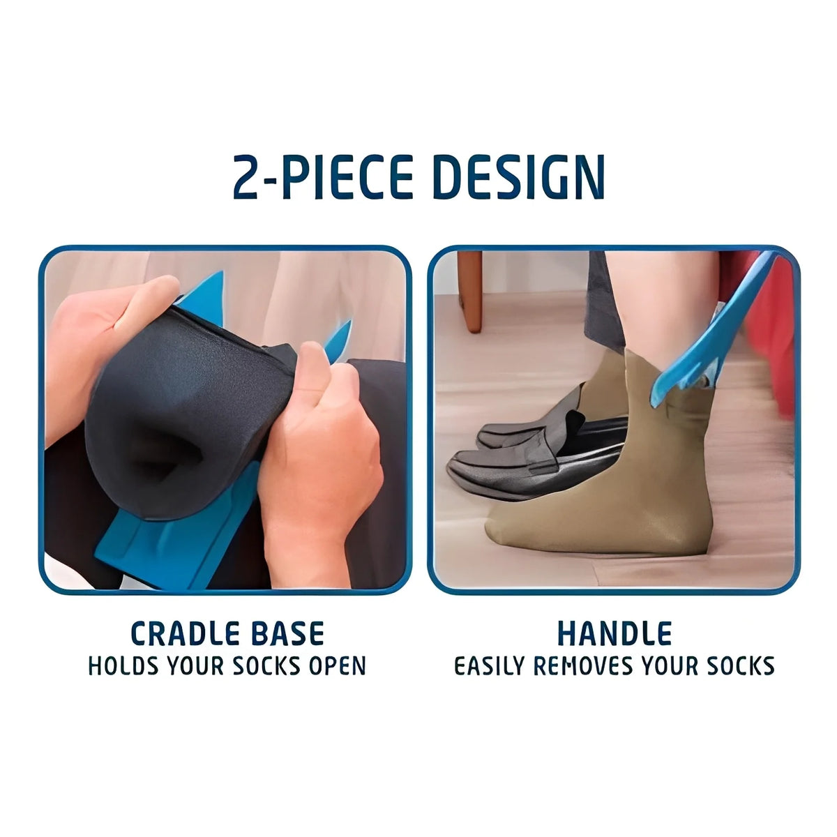 Sock Aid Foldable Handle Non-Slip Cradle & Shoehorn