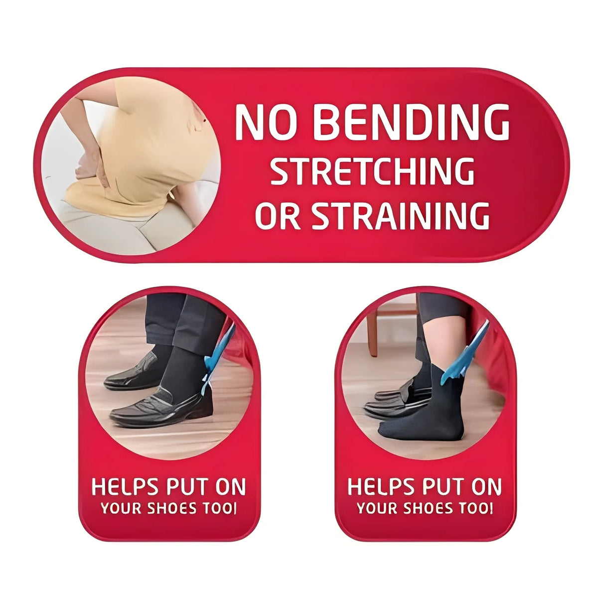 Sock Aid Foldable Handle Non-Slip Cradle & Shoehorn