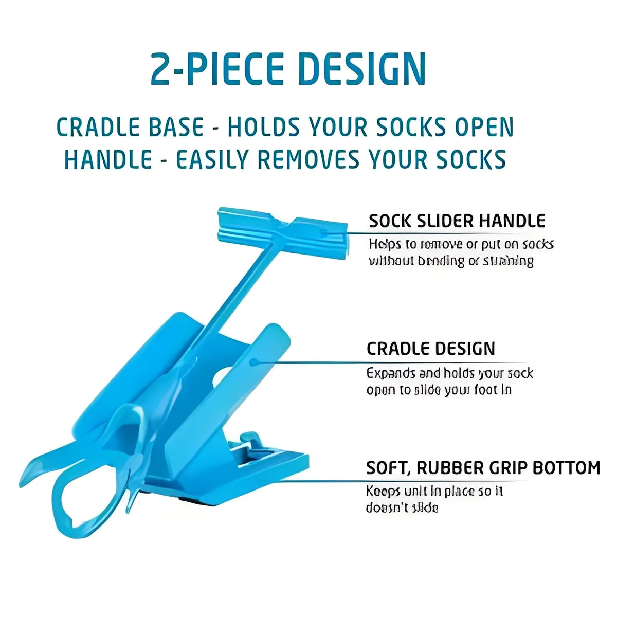 Sock Aid Foldable Handle Non-Slip Cradle & Shoehorn