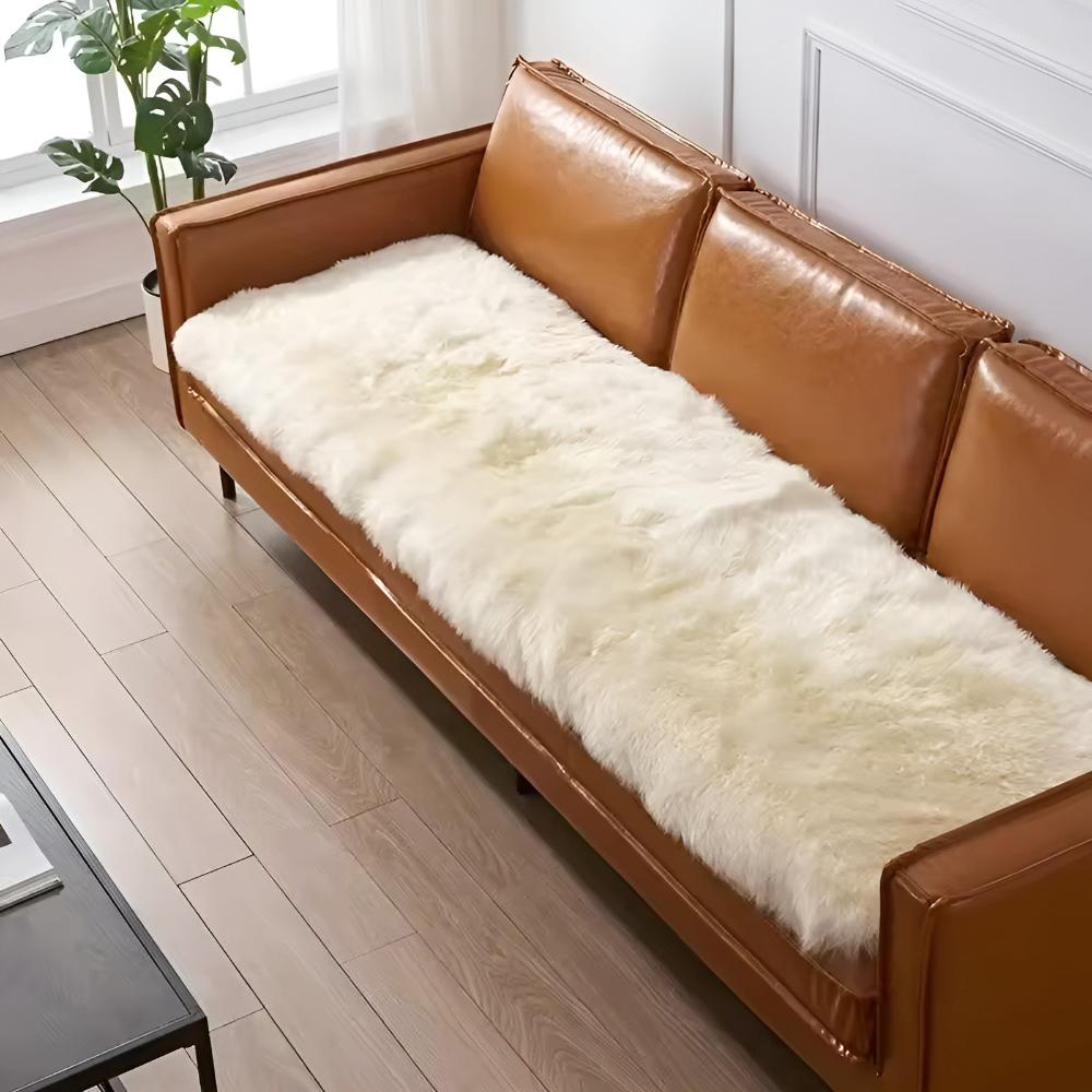 Sofa Cover Plush Faux Fur Anti-Slip Pet Hair Resistant