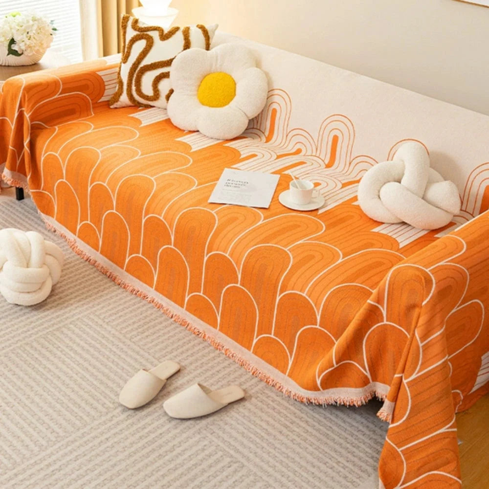 Sofa Cover Rainbow Arches Chenille Machine Washable