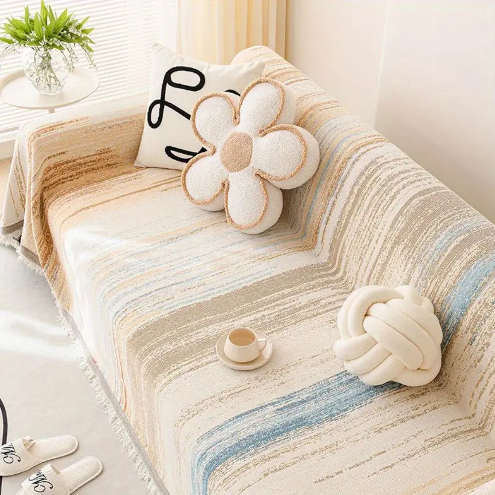 Sofa Cover Striped Chenille Non-Slip