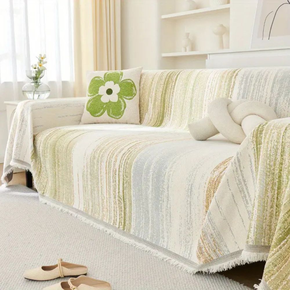 Sofa Cover Striped Chenille Non-Slip