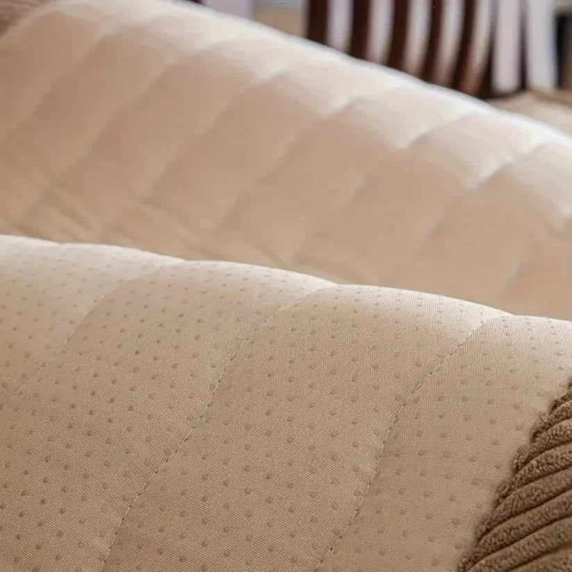Sofa Slipcover Plush Microfiber Non-Slip Backing & Machine Washable