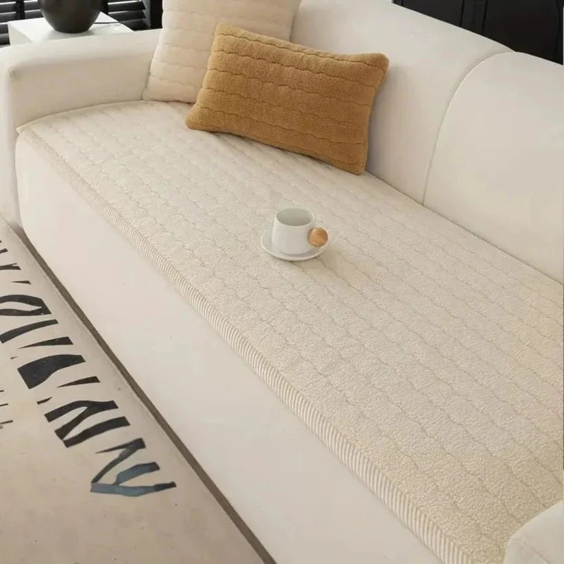 Sofa Slipcover Plush Microfiber Non-Slip Backing & Machine Washable