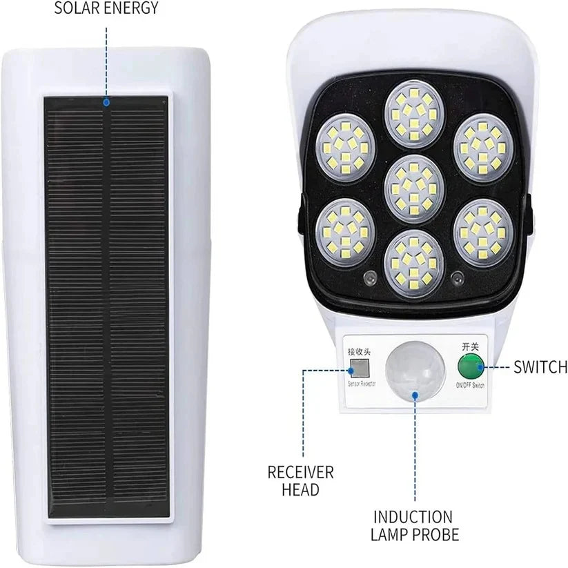 Solar Floodlight 2000 Lumens Motion-Activated & Remote