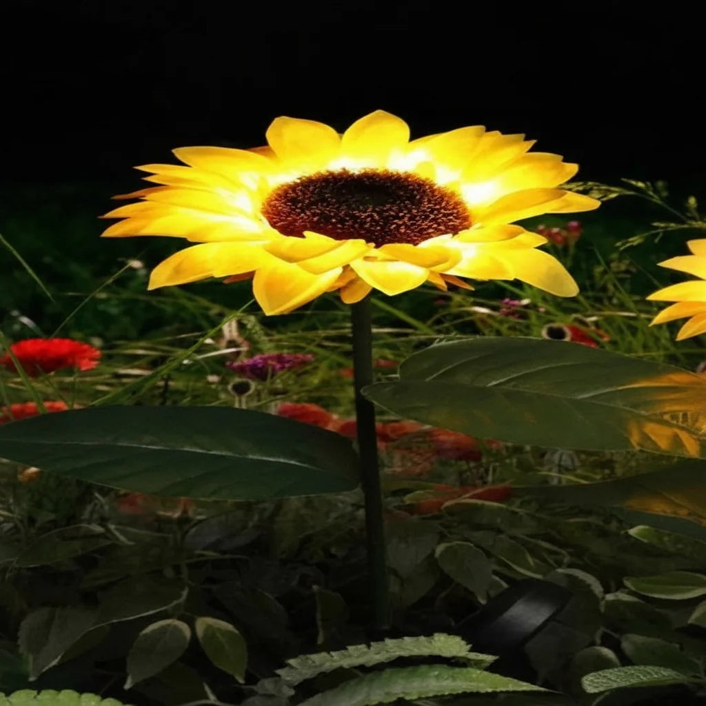 Solar Garden Stake Light Sunflower LED Warm Yellow Glow
