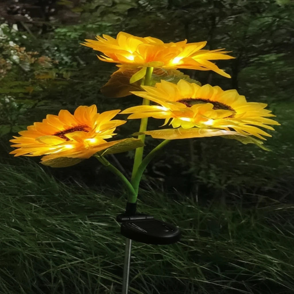 Solar Garden Stake Light Sunflower LED Warm Yellow Glow