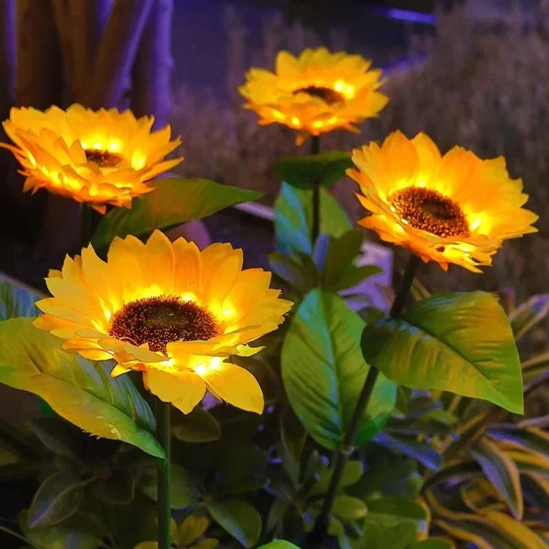 Solar Garden Stake Light Sunflower LED Warm Yellow Glow