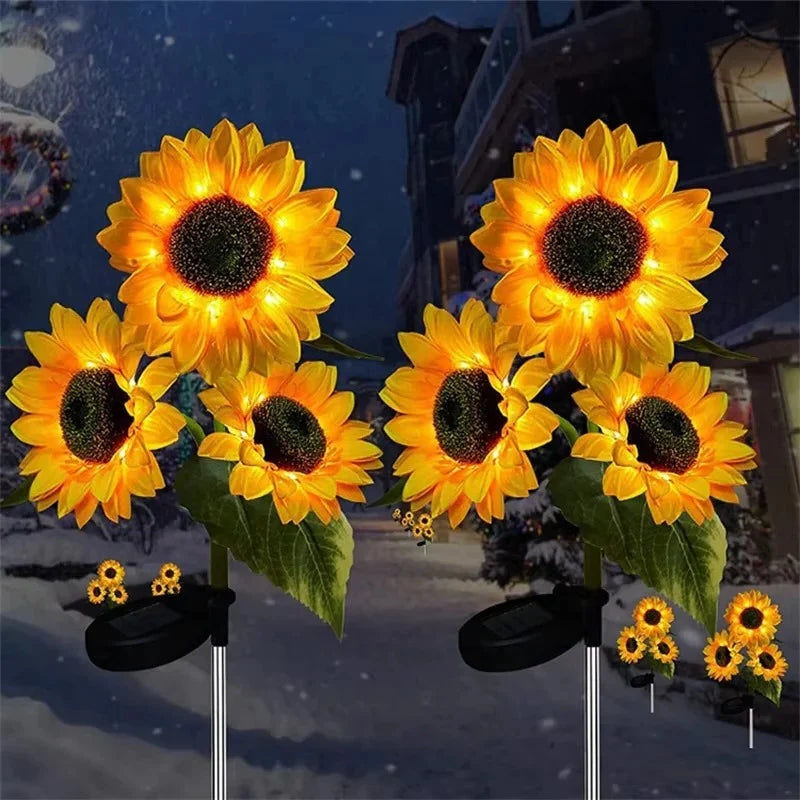 Solar Garden Stake Light Sunflower LED Warm Yellow Glow