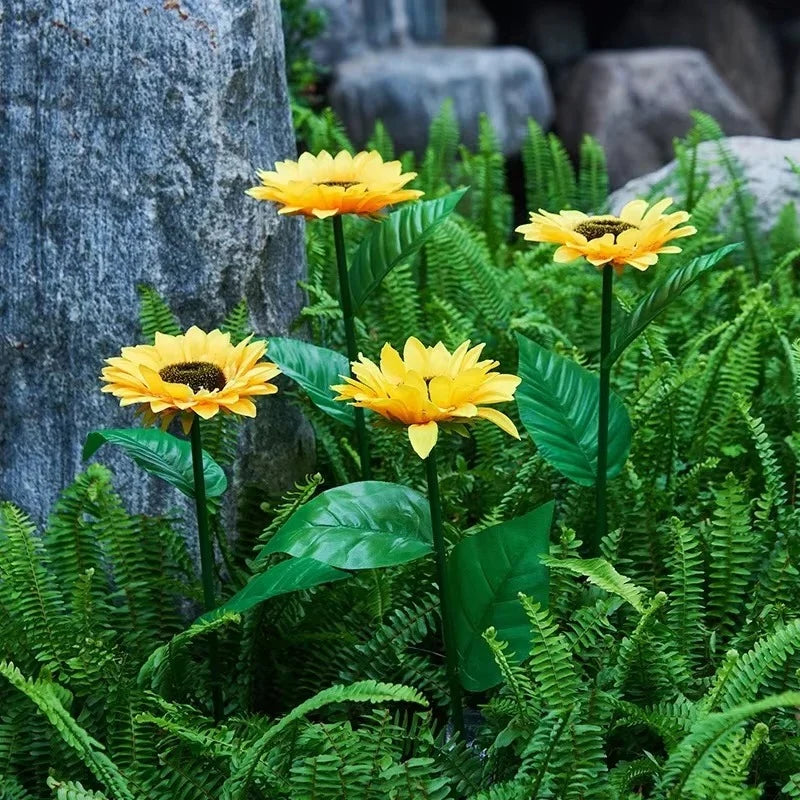 Solar Garden Stake Light Sunflower LED Warm Yellow Glow