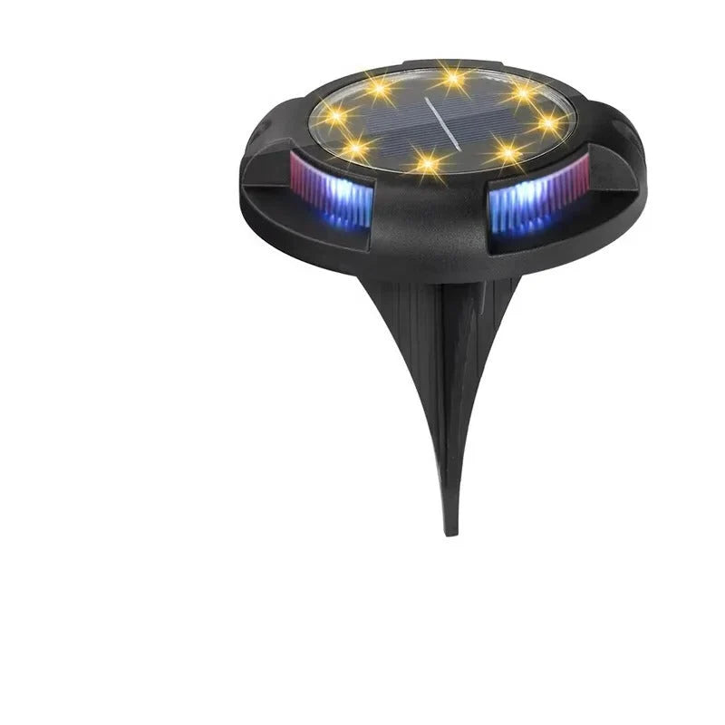 Solar Ground Light Multicolor LED Dusk-to-Dawn Weather-Resistant