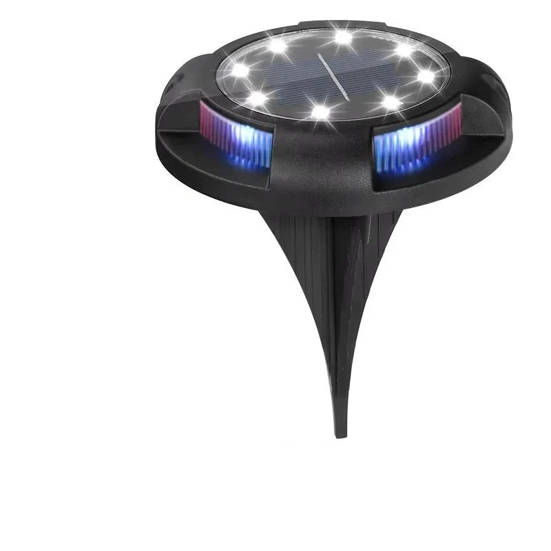 Solar Ground Light Multicolor LED Dusk-to-Dawn Weather-Resistant