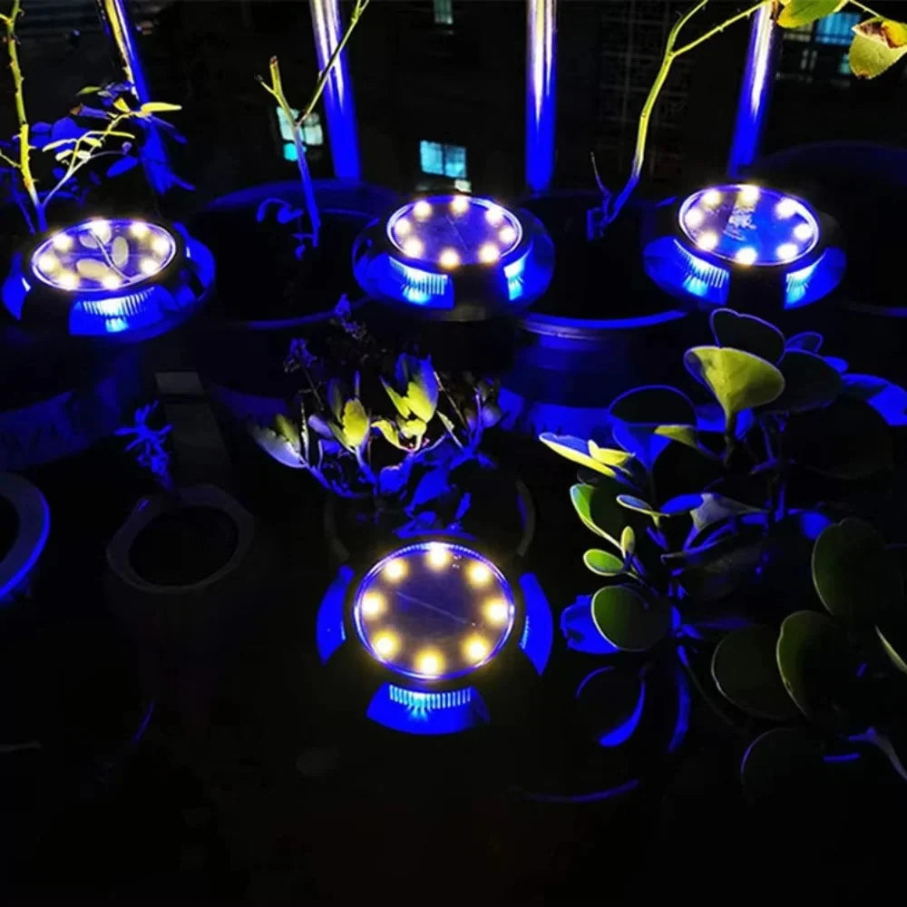 Solar Ground Light Multicolor LED Dusk-to-Dawn Weather-Resistant