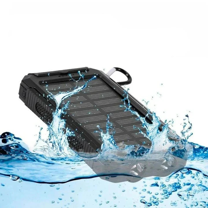 Solar Power Bank Dual USB Splash-Resistant LED Light