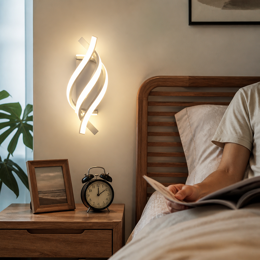 Spiral Curved Open-Frame Energy-Saving Wall Light