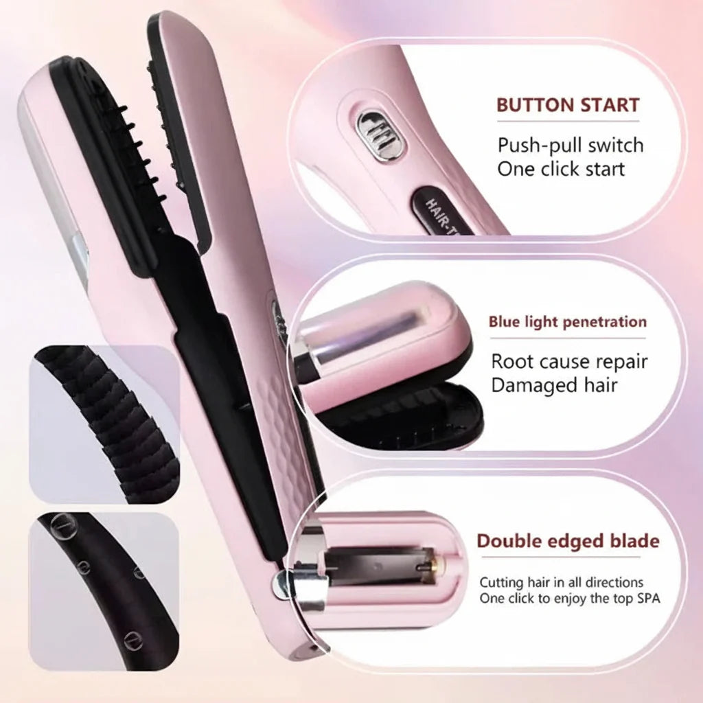 Split End Trimmer Rechargeable Type-C Steel-Teeth Comb