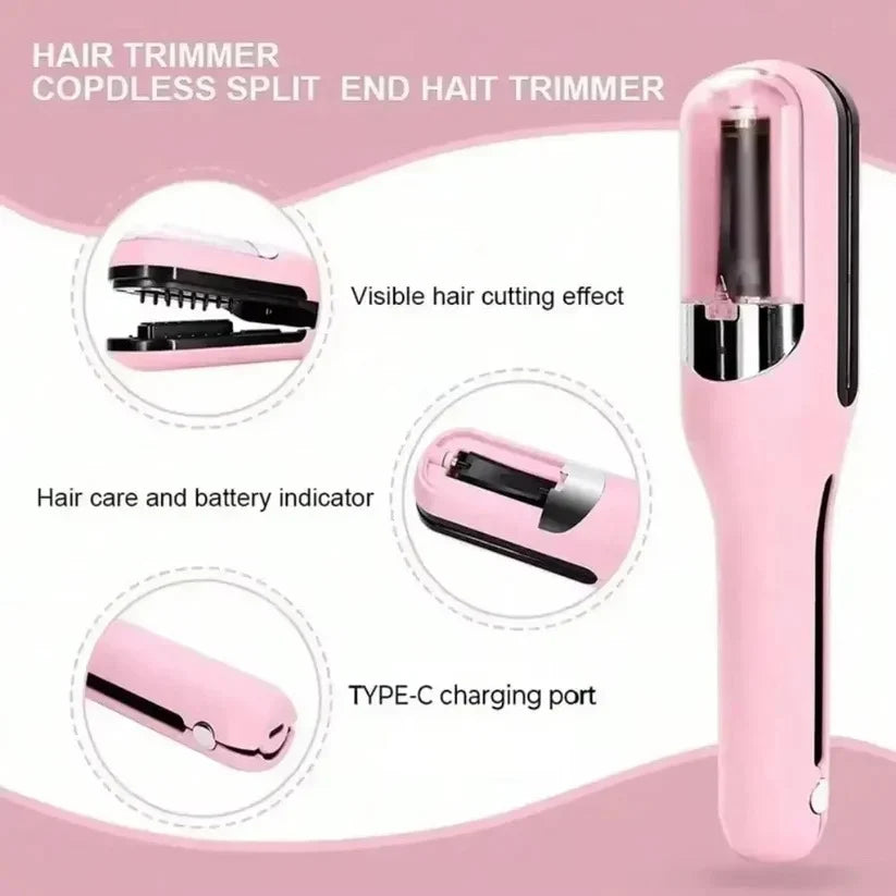 Split End Trimmer Rechargeable Type-C Steel-Teeth Comb