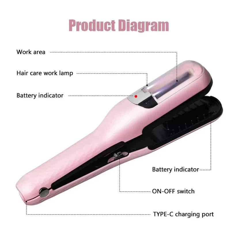 Split End Trimmer Rechargeable Type-C Steel-Teeth Comb