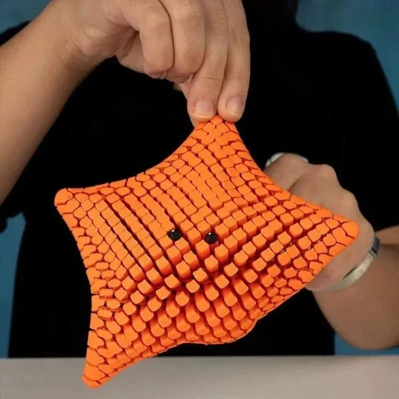 Starfish Fidget Toy Pose-Holding Click-Free 3D Printed