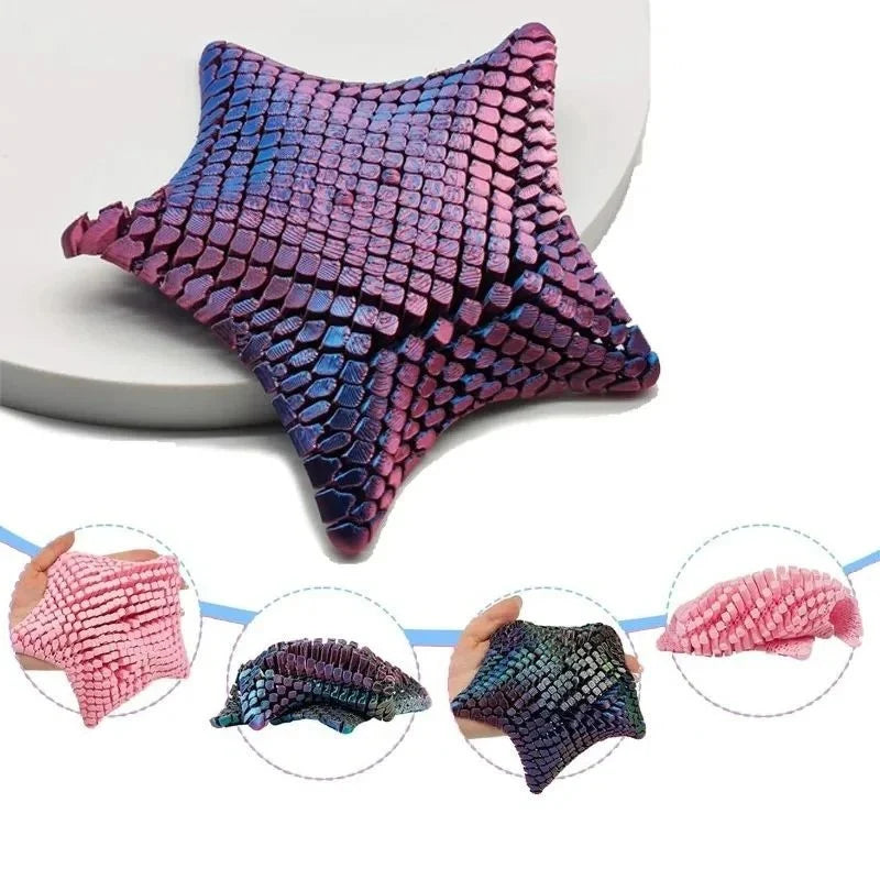 Starfish Fidget Toy Pose-Holding Click-Free 3D Printed