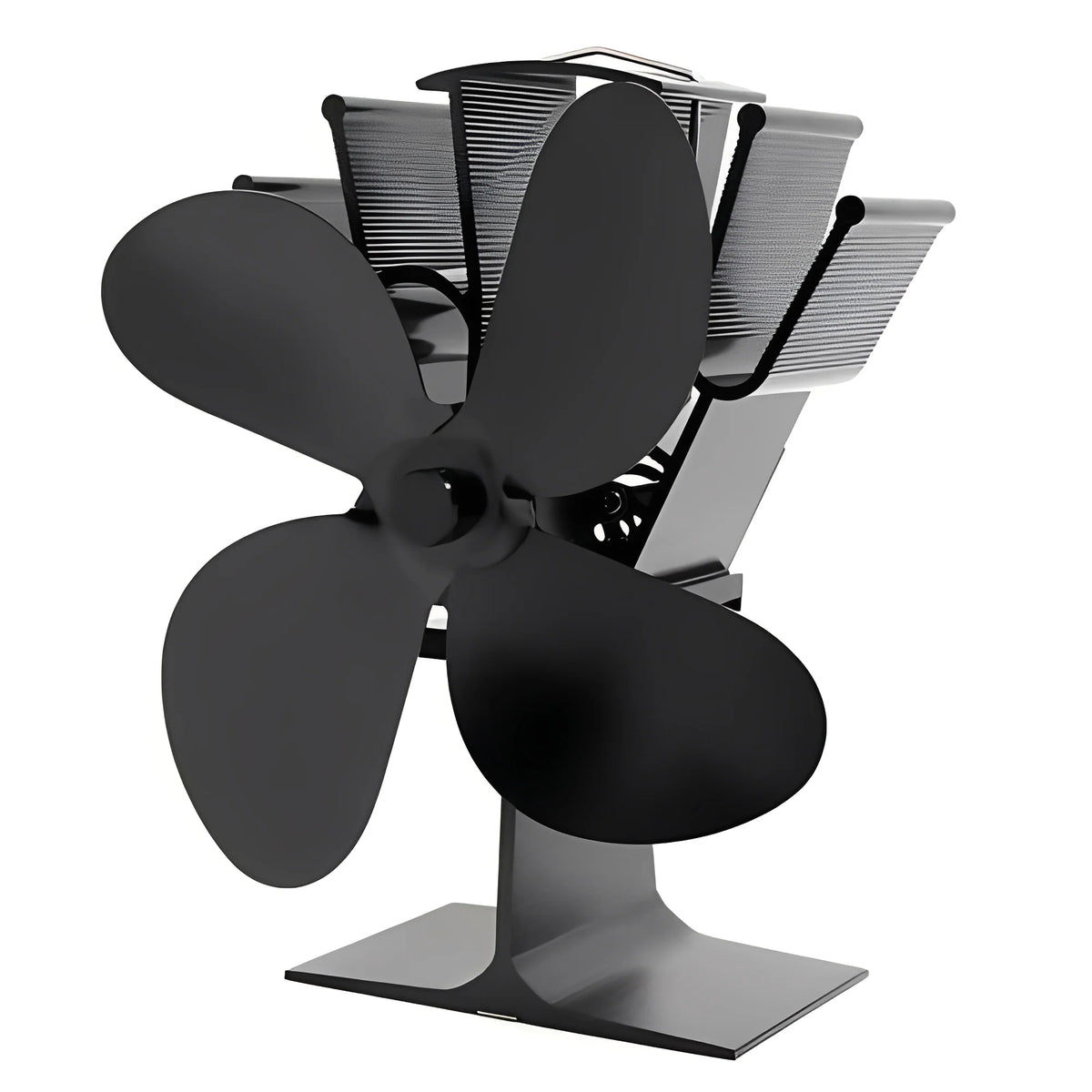 Stove Fan Heat-Powered Quiet Anodized Aluminum